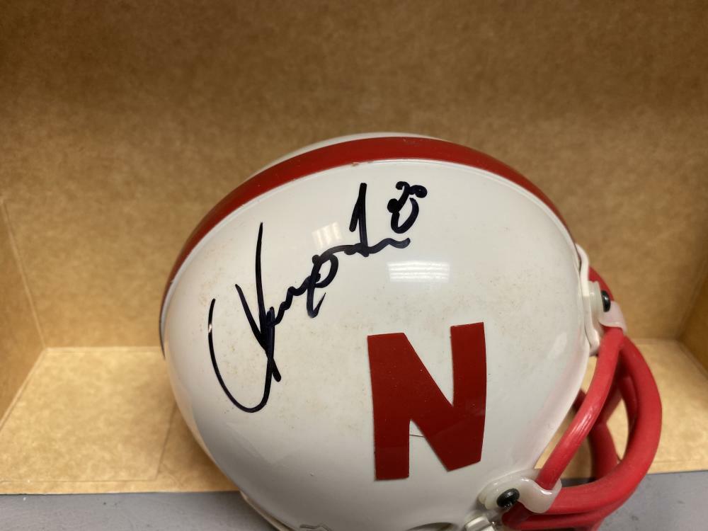 IRVING FRYAR NEBRASKA SIGNED AUTOGRAPHED RIDDELL MINI HELMET BECKETT Q61256
