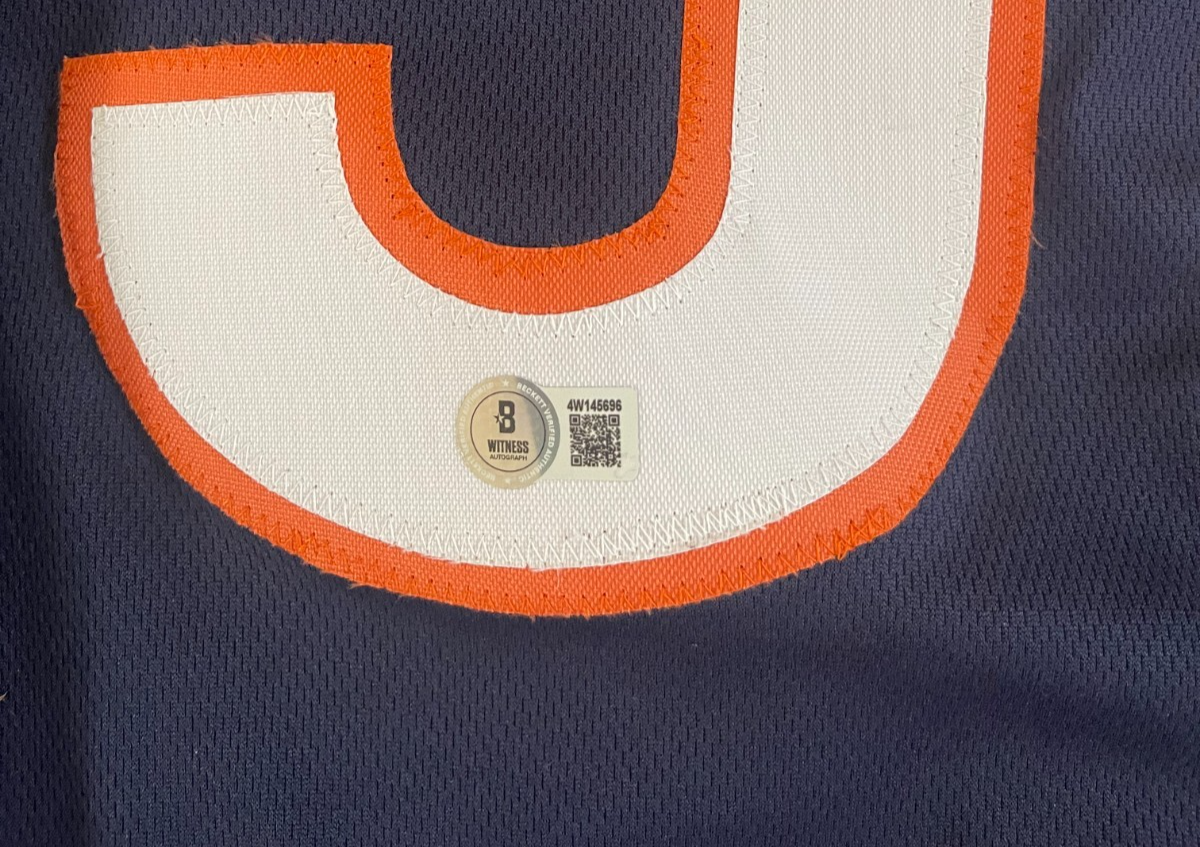 CHARLES PEANUT TILLMAN CHIGAGO BEARS SIGNED CUSTOM JERSEY BECKETT