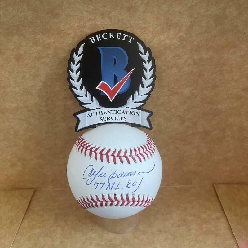 ANDRE DAWSON EXPOS 77 N.L. ROY SIGNED AUTOGRAPHED M.L. BASEBALL BAS WITNESSED