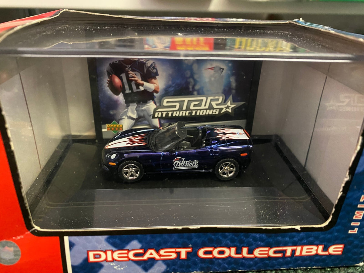 TOM BRADY NEW ENGLAND PATRIOTS DIECAST COLLECTIBLE CORVETTE CAR UPPER DECK RARE