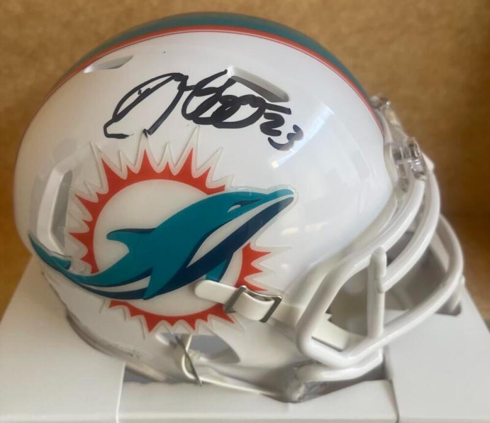 JEFF WILSON DOLPHINS SIGNED AUTOGRAPHED SPEED MINI HELMET JSA WA774178