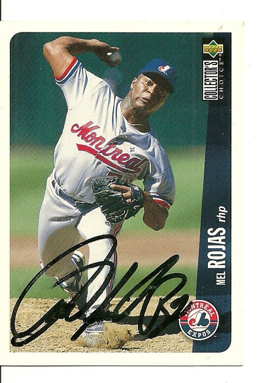 MEL ROJAS MONTREAL EXPOS SIGNED AUTO 1995 UPPER DECK CARD #216 W/COA