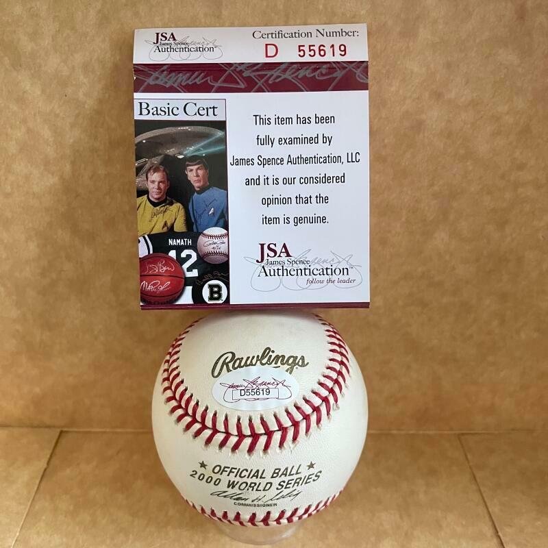 BOBBY VALENTINE METS 9-11 SIGNED AUTO  2000 WORLD SERIES BASEBALLL JSA D55619