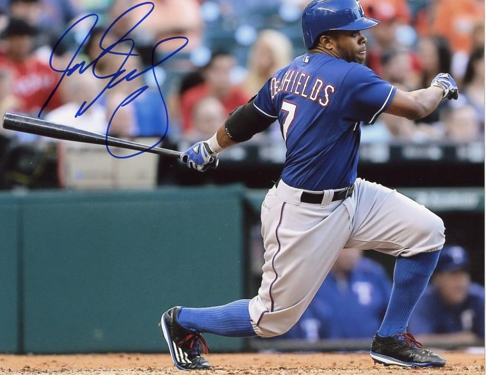 DELINO DESHIELDS TEXAS RANGERS SIGNED 8X10 PHOTO W/COA