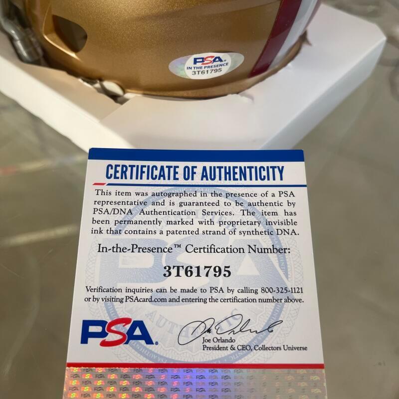 JEFF GARCIA 49ERS SIGNED AUTOGRAPHED MINI SPEED  HELMET PSA 3T61795