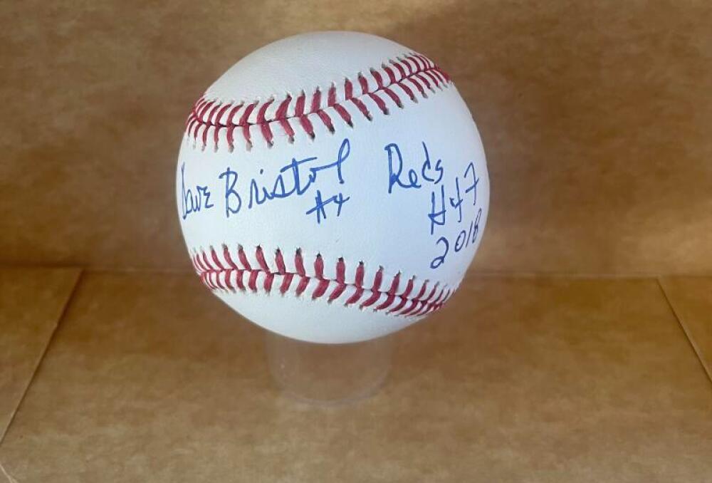 DAVE BRISTOL #4 REDS HOF 2018 SIGNED AUTO M.L. BASEBALL BECKETT AUTHENTICATED