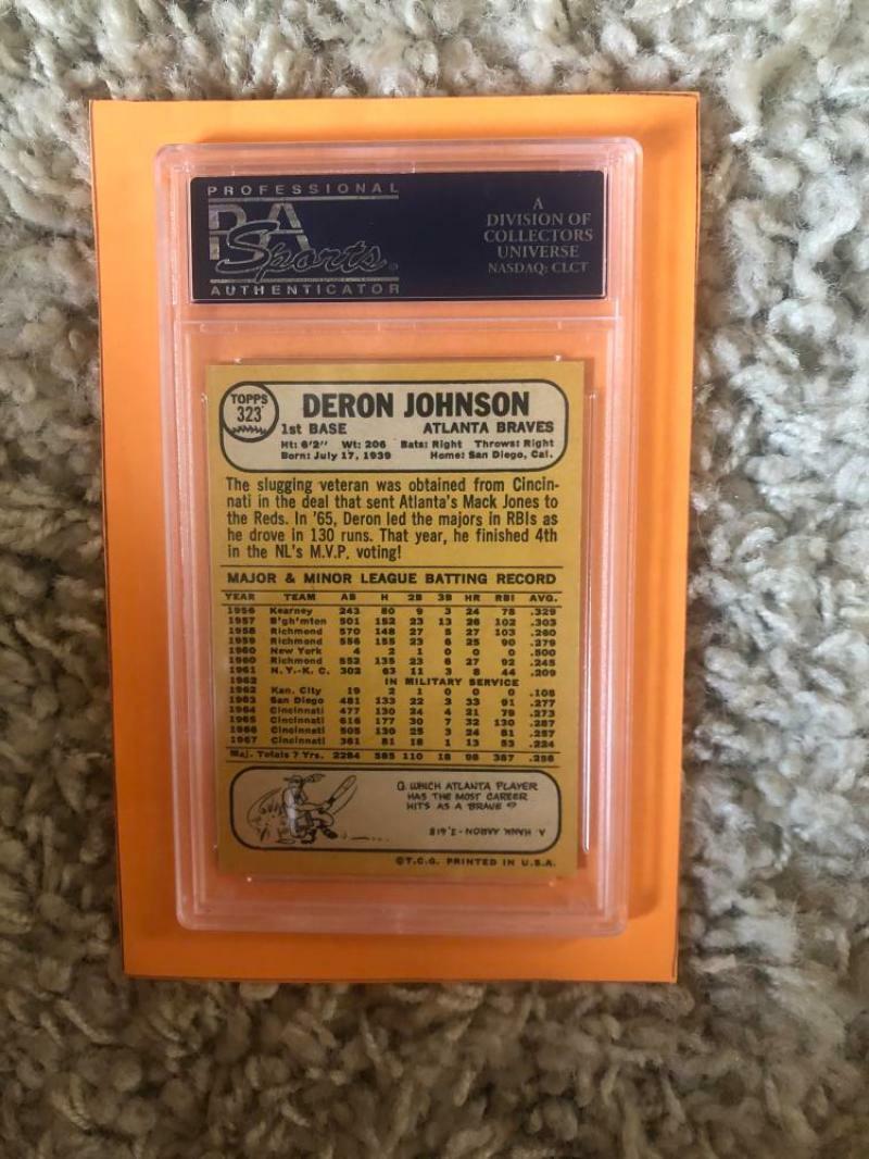 1968 TOPPS DERON JOHNSON PSA CERTIFIED #323 AUTHENTIC CARD