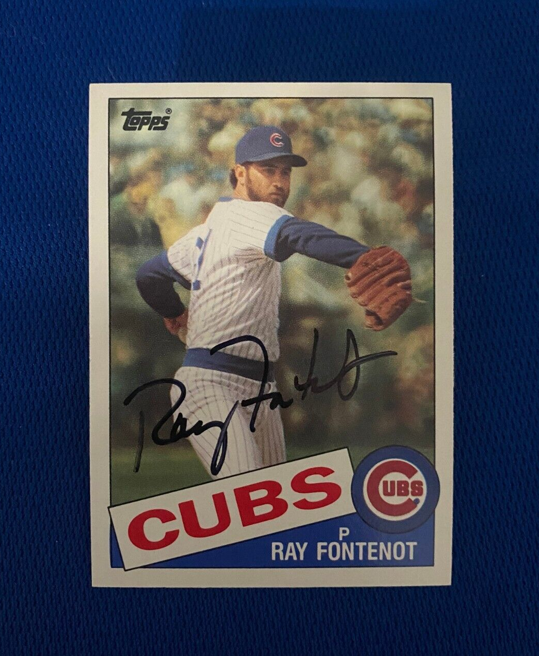 1985 TOPPS TRADED RAY FONTENOT CHICAGO CUBS AUTOGRAPHED SIGNED CARD #35T W/COA