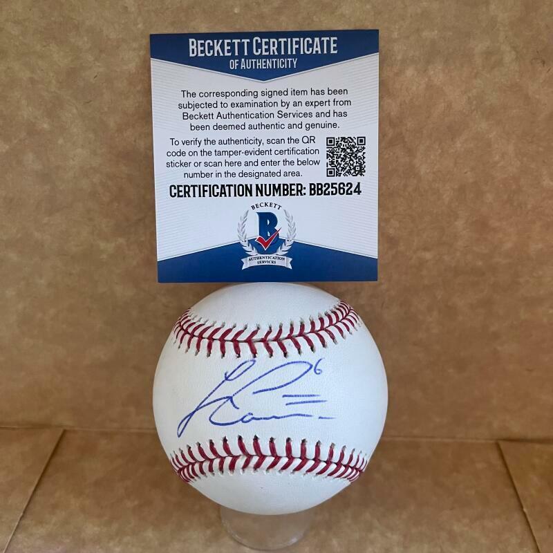 LORENZO CAIN MILWAUKEE BREWERS SIGNED AUTO M.L. BASEBALL BAS BB25624