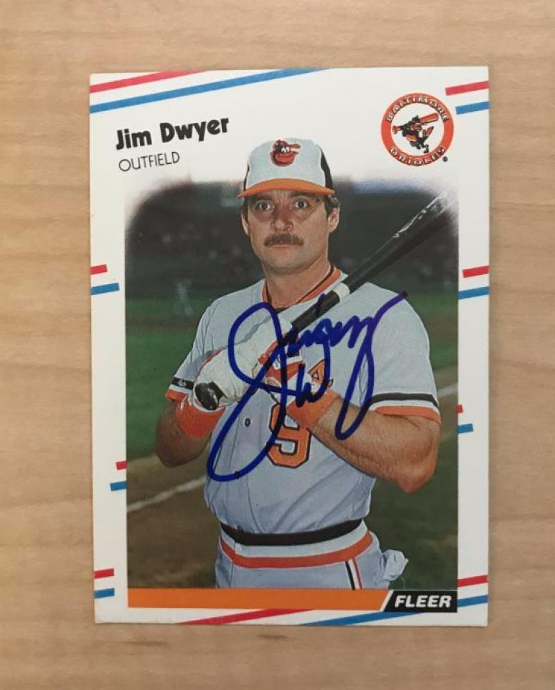 JIM DWYER BALTIMORE ORIOLES SIGNED AUTOGRAPHED 1988 FLEER CARD #558 W/COA