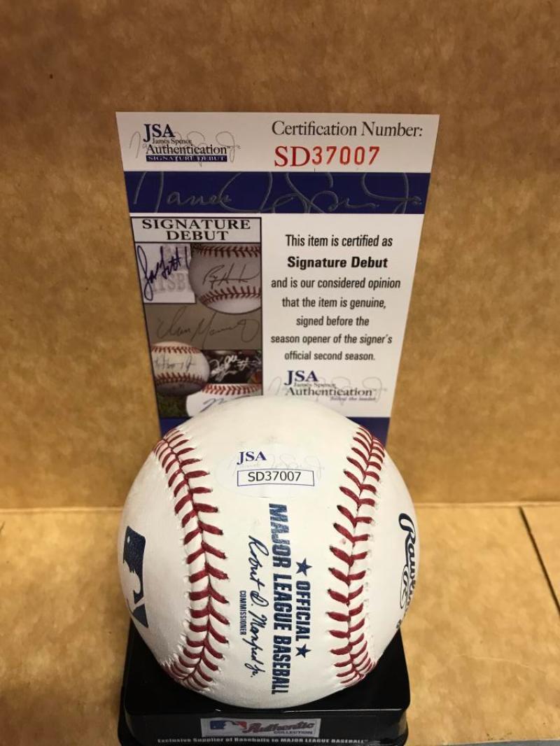 CHRIS SHAW SAN FRANCISCO GIANTS SIGNATURE DEBUT SIGNED M.L. BASEBALL JSA SD37007