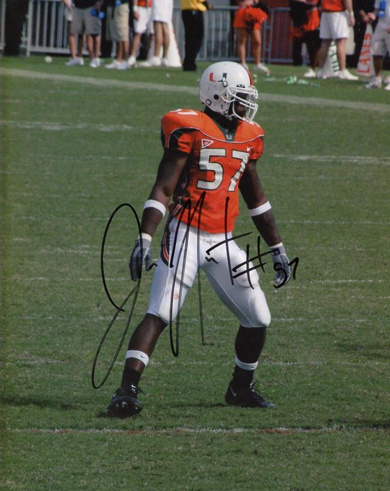 JAVON NANTON MIAMI HURRICANES ON FIELD SIGNED AUTOGRAPHED 8X10 PHOTO W/COA