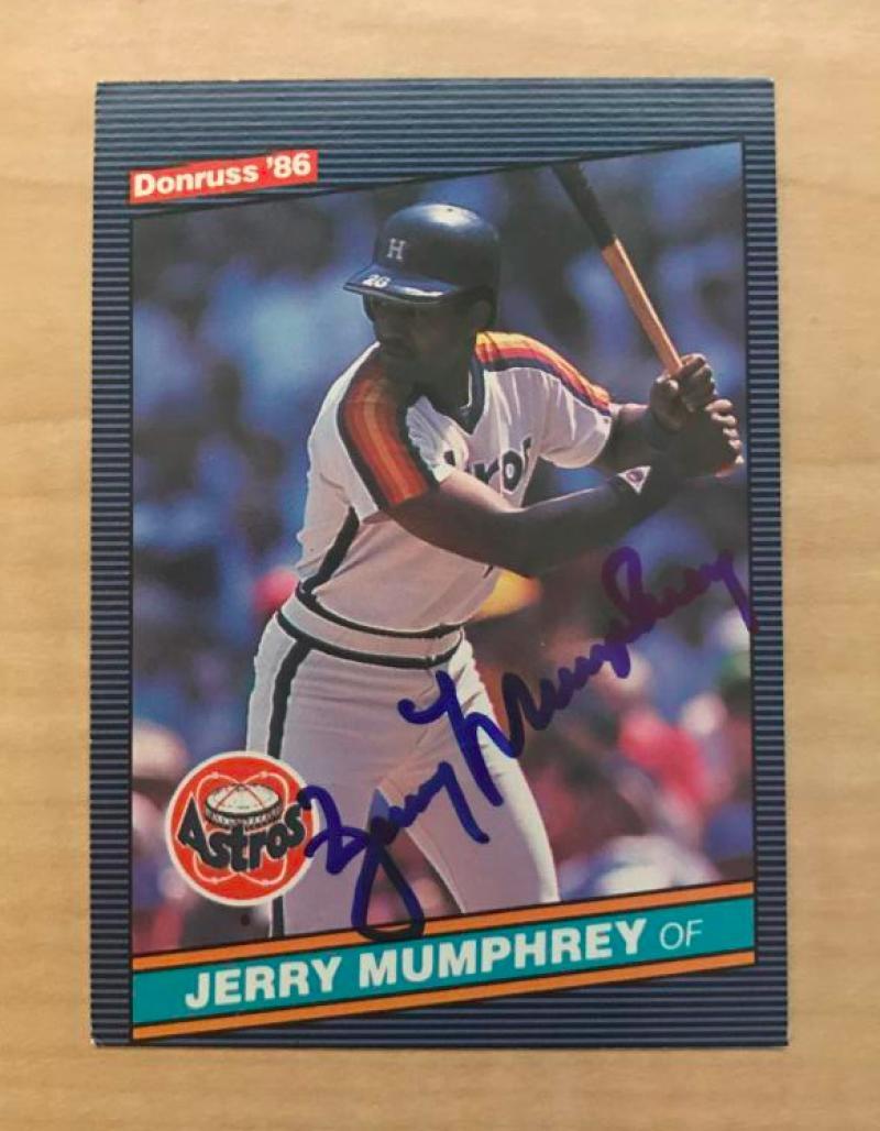 JERRY MUMPHREY HOUSTON ASTROS SIGNED AUTOGRAPHED 1986 DONRUSS CARD #84 W/COA 