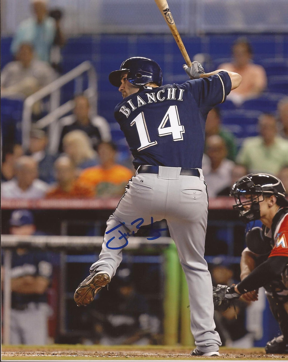 JEFF BIANCHI MILWAUKEE BREWERS SIGNED AUTOGRAPHED 8X10 PHOTO W/COA