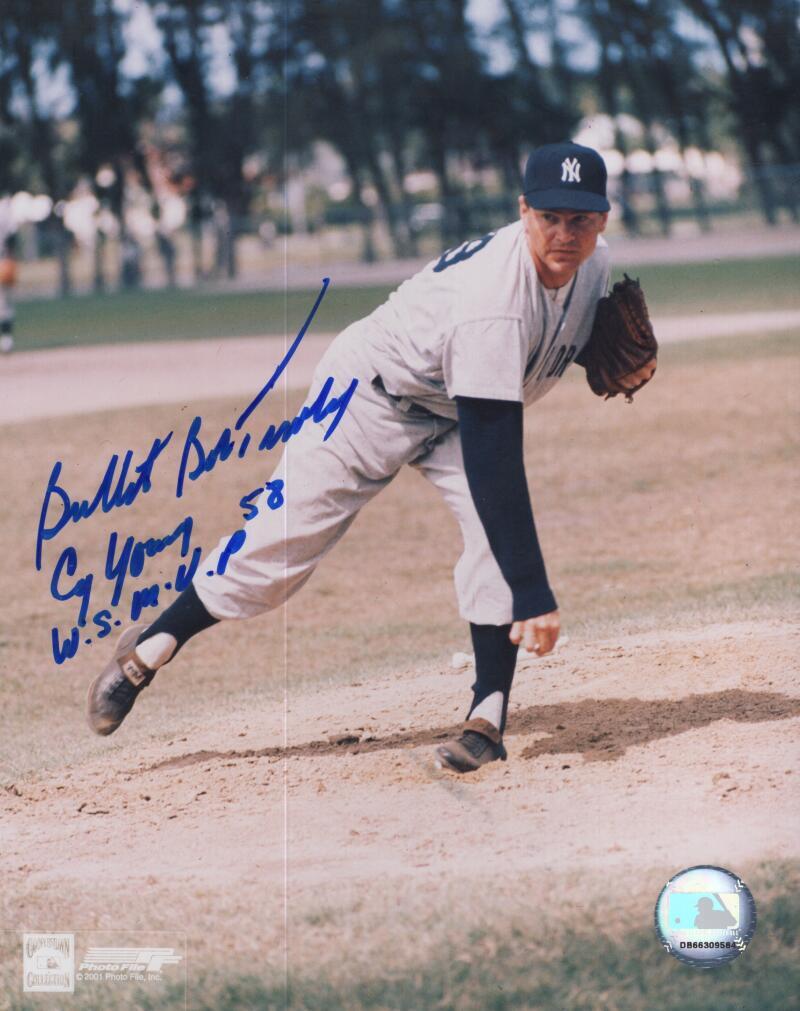 BULLET BOB TURLEY YANKEES CY YOUNG WS MVP SIGNED  8X10 PHOTO W/ COA