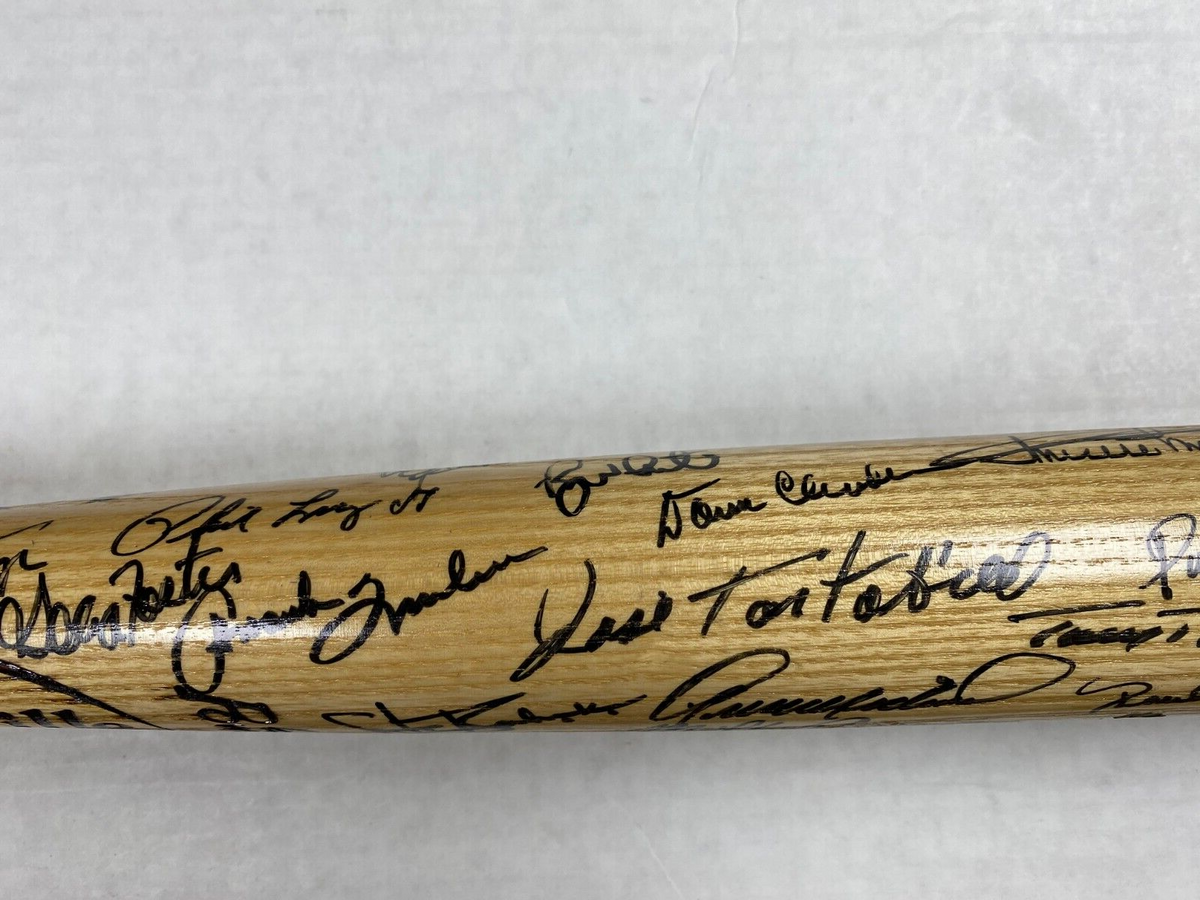 MLB LEGENDS SIGNED JOE DIMAGGIO CHILDRENS HOSPITAL BAT W/COA AL DOWNING +++ A