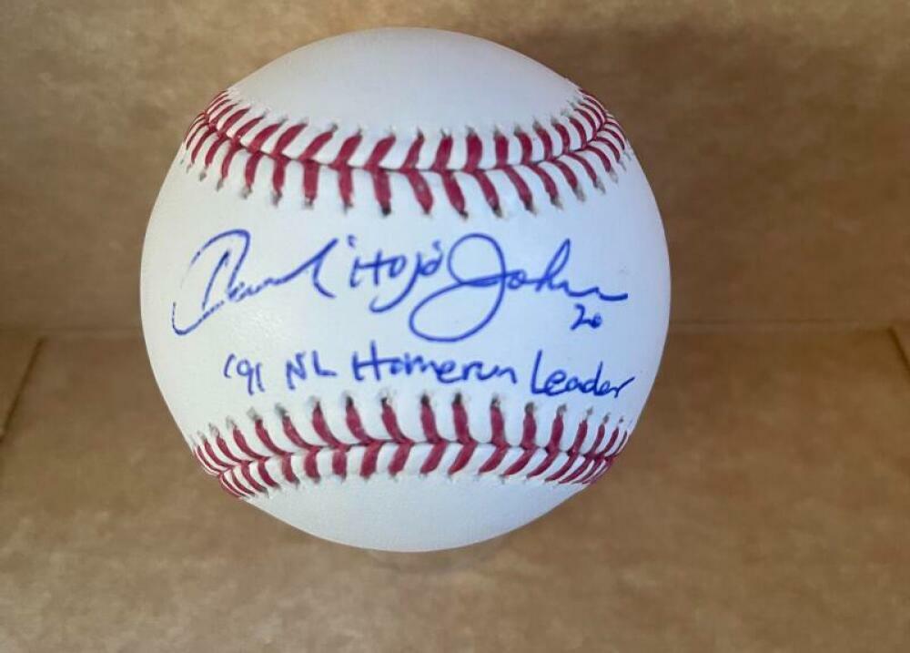 HOWARD JOHNSON 91 NL HR LEADER SIGNED AUTO M.L. BASEBALL BAS BC94511