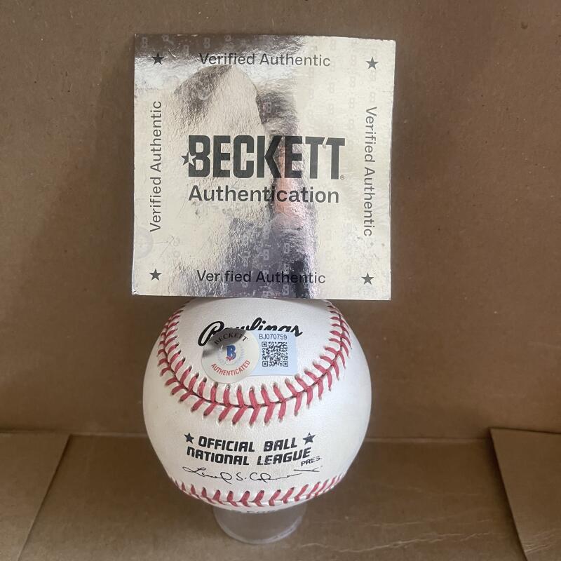 GENE HERMANSKI BROOKLYN DODGERS SIGNED AUTO N.L. BASEBALL BECKETT AUTH