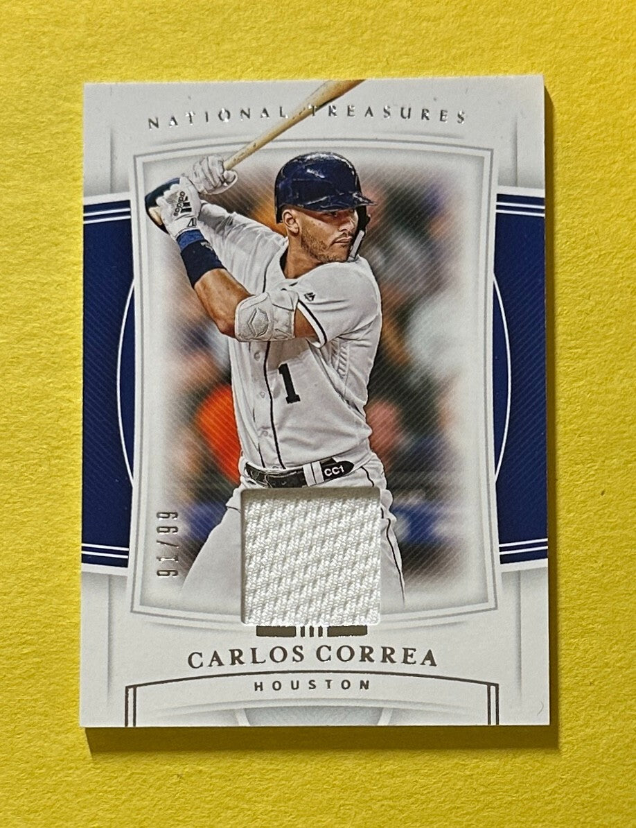 2020 PANINI NATIONAL TREASURES CARLOS CORREA RELIC /99 #38 ASTROS