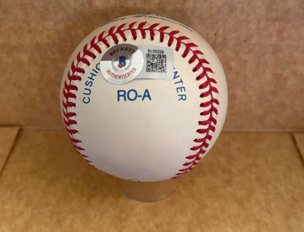 TOM TREBELHORN BREWERS  SIGNED AUTOGRAPHED A.L. BASEBALL BECKETT AUTH