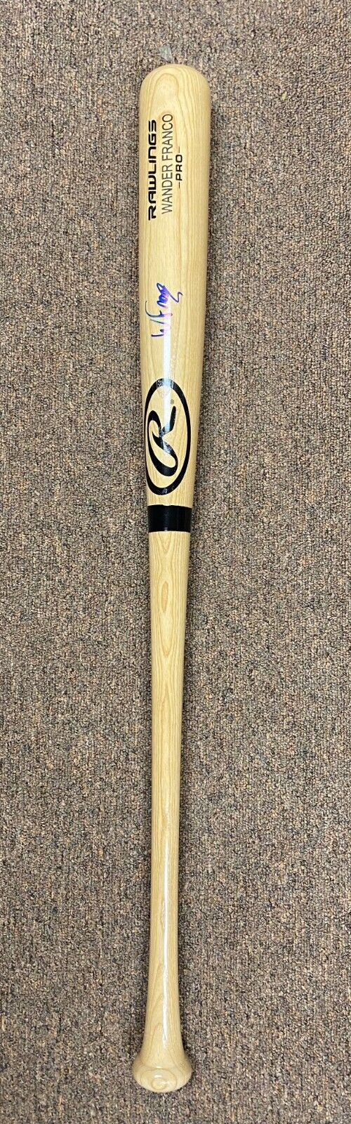 WANDER FRANCO TB RAYS SIGNED AUTOGRAPHED RAWLINGS ENGRAVED BLONDE BAT BECKETT