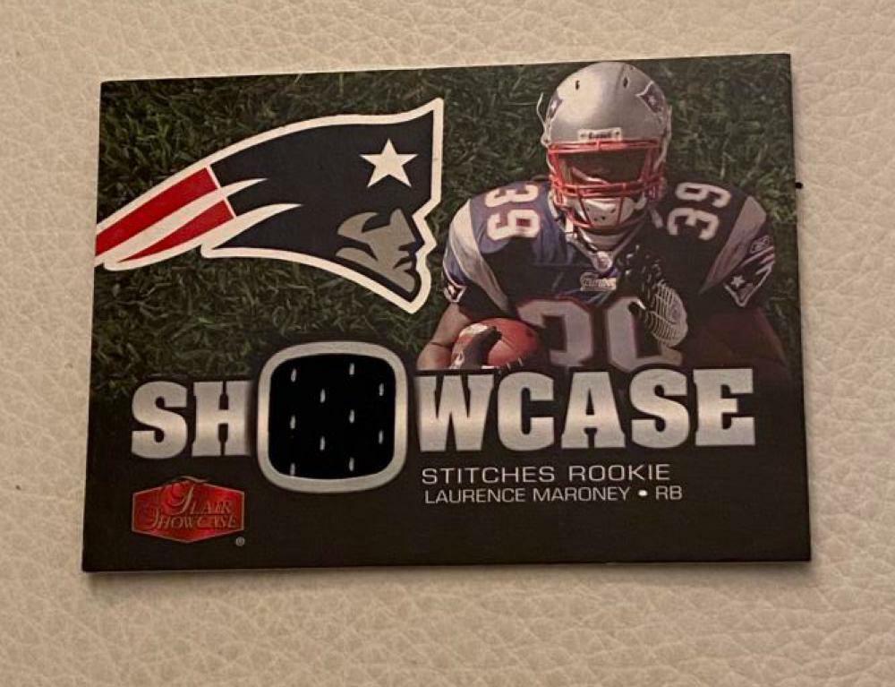 LAURENCE MARONEY 2006 FLAIR SHOWCASE STITCHES ROOKIE PATRIOTS SHS-LM 