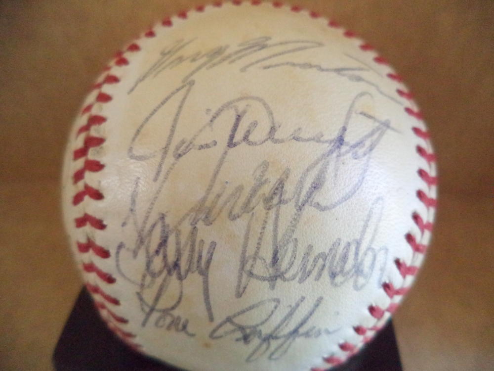 GIANTS J. LEONARD HERNDON J MORGAN EVANS MINTON LAVELLEVIDA SIGNED N.L. BASEBALL