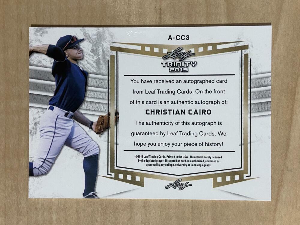 2019 LEAF TRINITY CHRISTIAN CAIRO "GO INDIANS" 