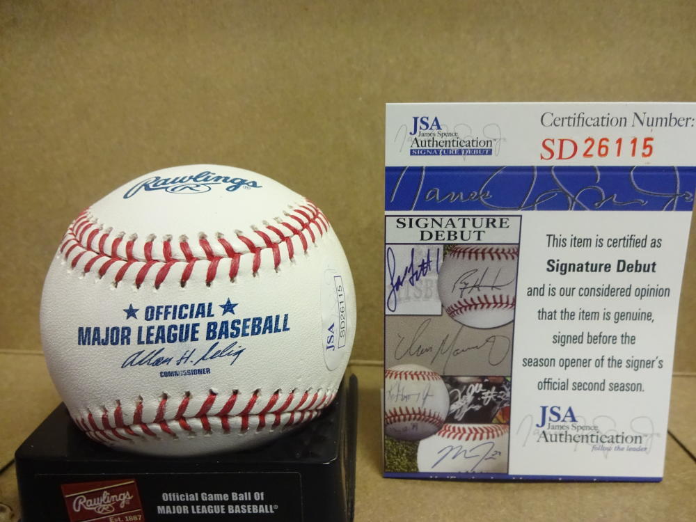 JEREMY HAZELBAKER ST. LOUIS CARDINALS SIGNED M.L. BASEBALL JSA SD26115