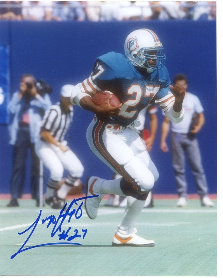 LORENZO  HAMPTON  MIAMI  DOLPHINS  SIGNED 8X10  PHOTO
