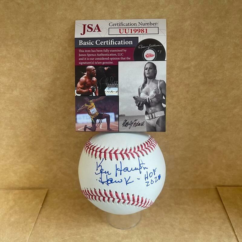 KEN HAWK HARRELSON HOF 2020 SIGNED AUTOGRAPHED M.L. BASEBALL JSA UU19981