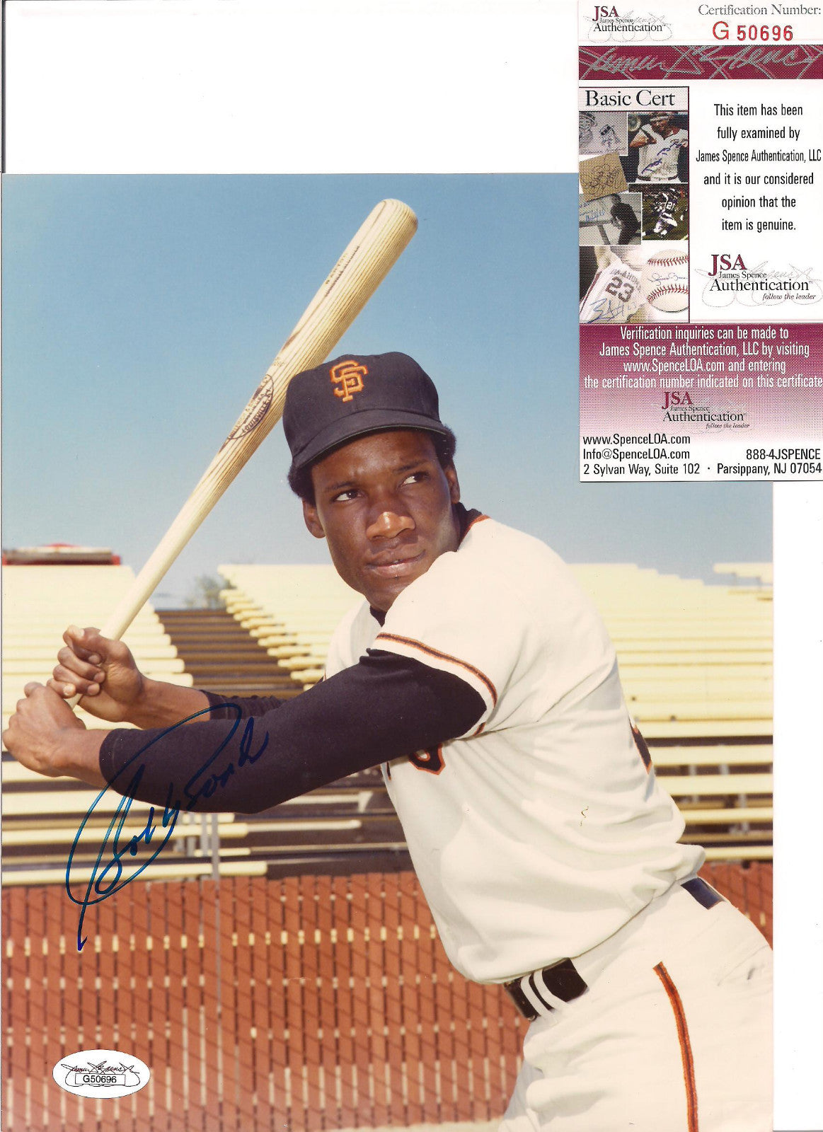 BOBBY BONDS SAN FRANCISCO GIANTS AUTOGRAPHED SIGNED 8X10 PHOTO W/JSA