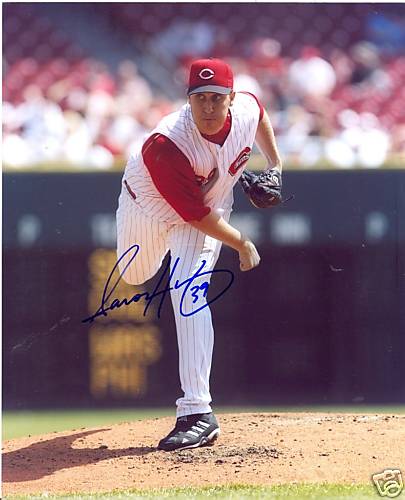 AARON HARANG CINCINNATI REDS SIGNED 8X10 PHOTO W/COA