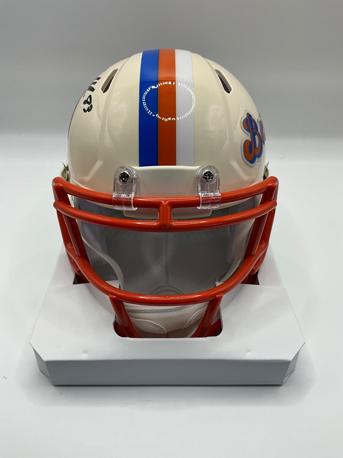 WES WELKER DENVER BRONCOS SIGNED RETRO SPEED MINI HELMET JSA