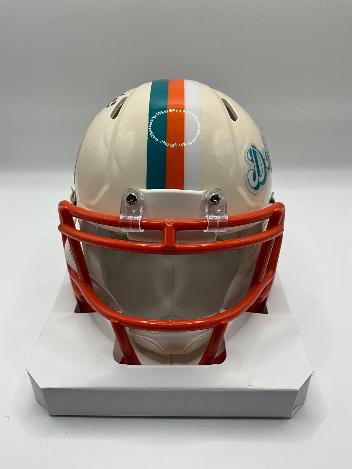 WES WELKER MIAMI DOLPHINS SIGNED RETRO SPEED MINI HELMET JSA