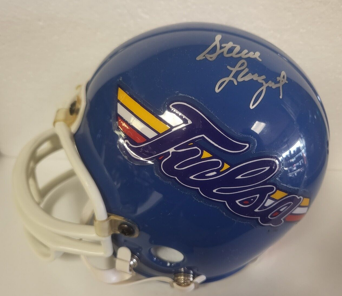 STEVE LARGENT TULSA RARE SIGNED AUTOGRAPHED AUTO MINI HELMET BECKETT