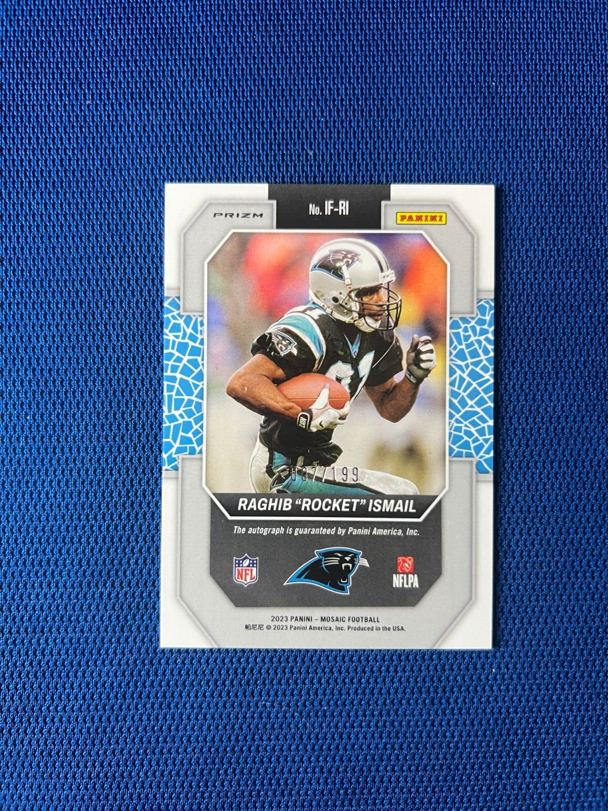 2023 PANINI MOSAIC IN FOCUS RAGHIB ROCKEY ISMAIL CAROLINA PANTHERS AUTO RED /199