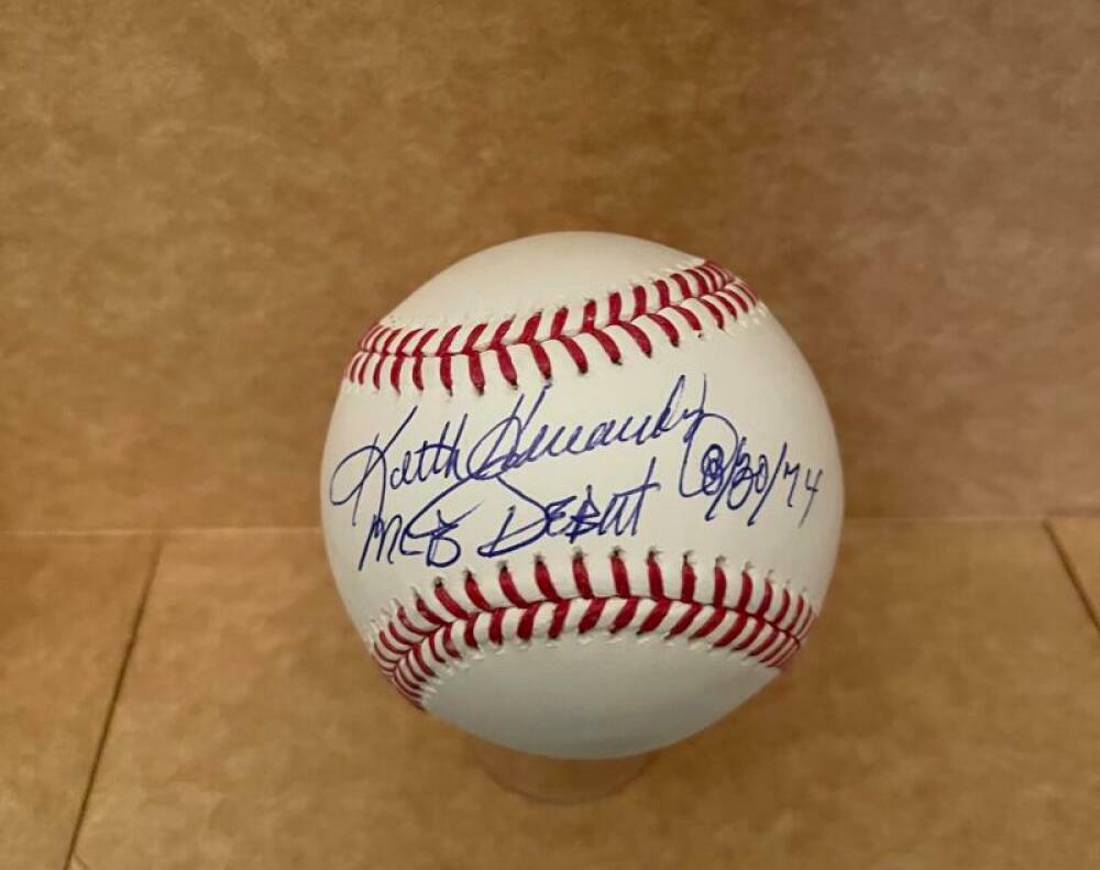 KEITH HERNANDEZ MLB DEBUT 8/30/74 SIGNED AUTOGRAPHED ML BASEBALL  JSA VV95038