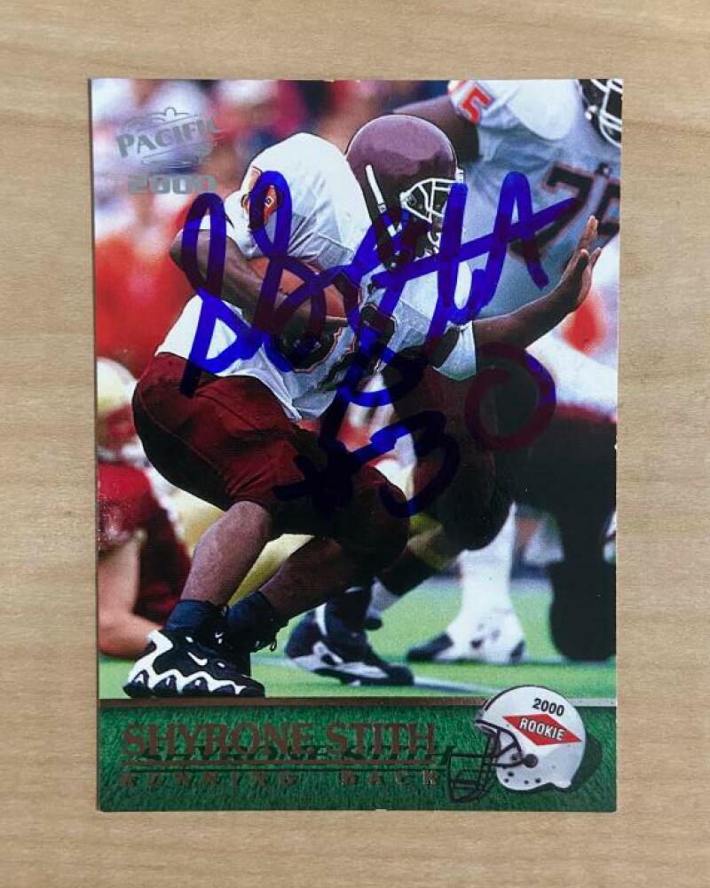 SHYRONE STITH JACKSONVILLE JAGUARS SIGNED 2000 PACIFIC CARD #445 W/COA
