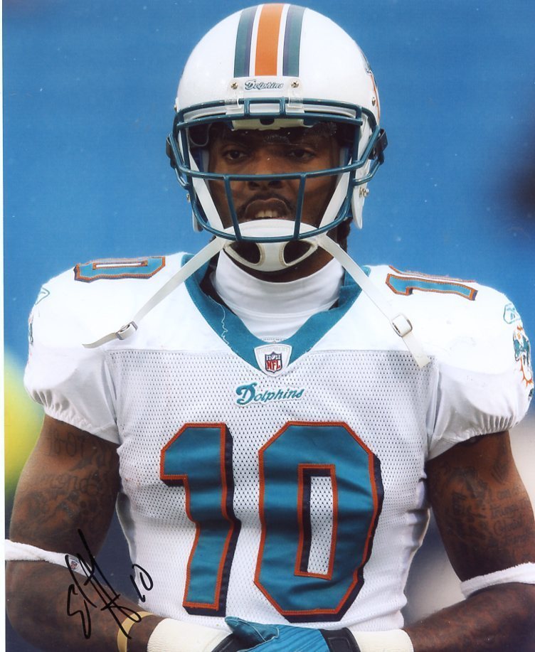 CLYDE GATES #10 MIAMI DOLPHINS SIGNED AUTOGRAPHED 8X10 PHOTO W/COA