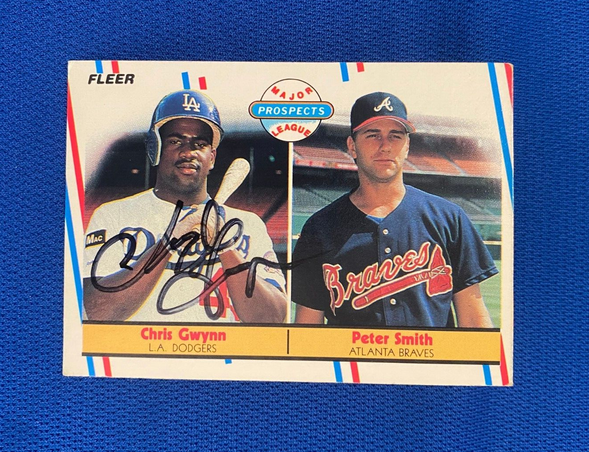 1988 FLEER CHRIS GWYNN LA DODGERS RC SIGNED AUTOGRAPHED AUTO CARD #647 W/COA