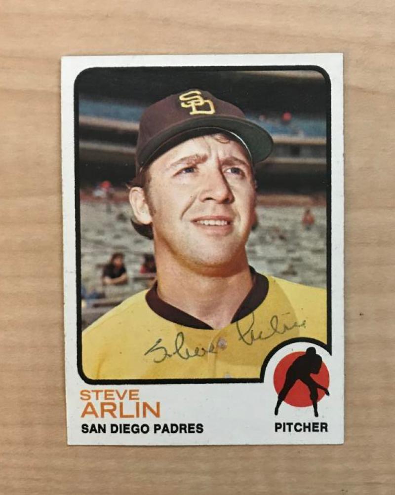 STEVE ARLIN SAN DIEGO PADRES SIGNED VINTAGE 1973 TOPPS CARD #294 W/COA