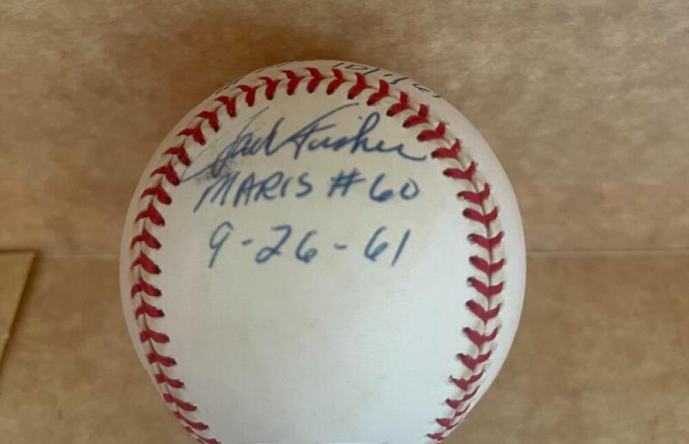 STALLARD/FOYTACK/FISHER MARIS  SIGNED VINTAGE A.L. BASEBALL   JSA AC66328