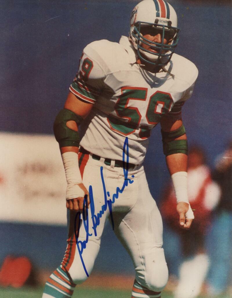 BOB BRUDZINSKI MIAMI DOLPHINS SIGNED AUTOGRAPHED 8X10 PHOTO W/ COA