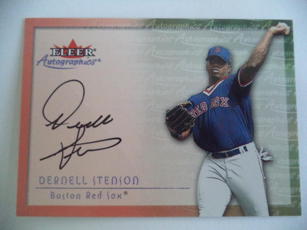 DERNELL STENSON 2000 FLEER AUTOGRAPHICS DECEASED SIGNED CARD RED SOX RARE