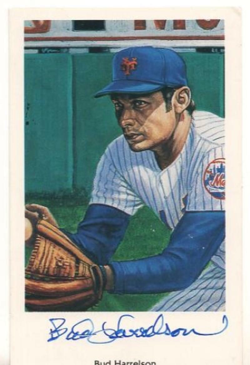 BUD HARRELSON SIGNED NEW YORK METS RON LEWIS POSTVARD JSA SOA