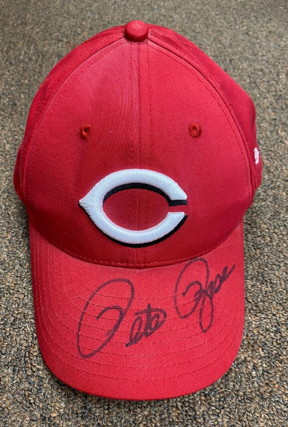 PETE ROSE CINCINNATI REDS SIGNED AUTOGRAPHED HAT BECKETT AUTHENTICATED