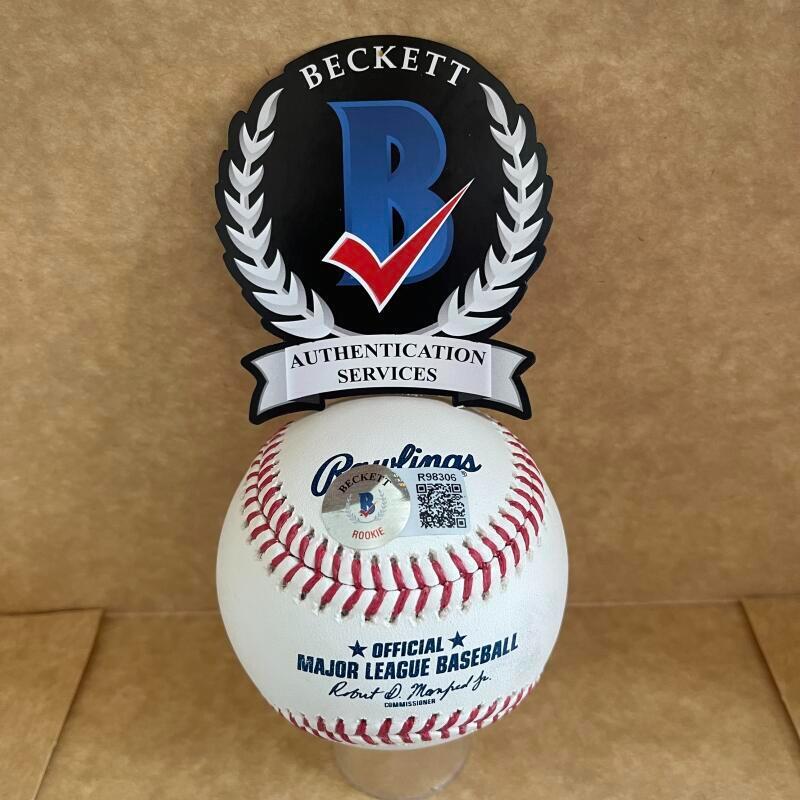 MAX MEYER MARLINS SIGNED AUTOGRAPHED M.L. BASEBALL BECKETT AUTHENTICATED