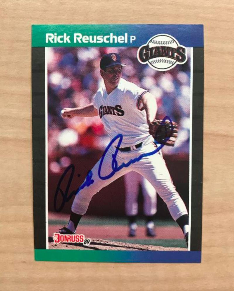 RICK REUSCHEL SAN FRANCISCO GIANTS AUTOGRAPHED 1989 DONRUSS CARD #335 W/COA