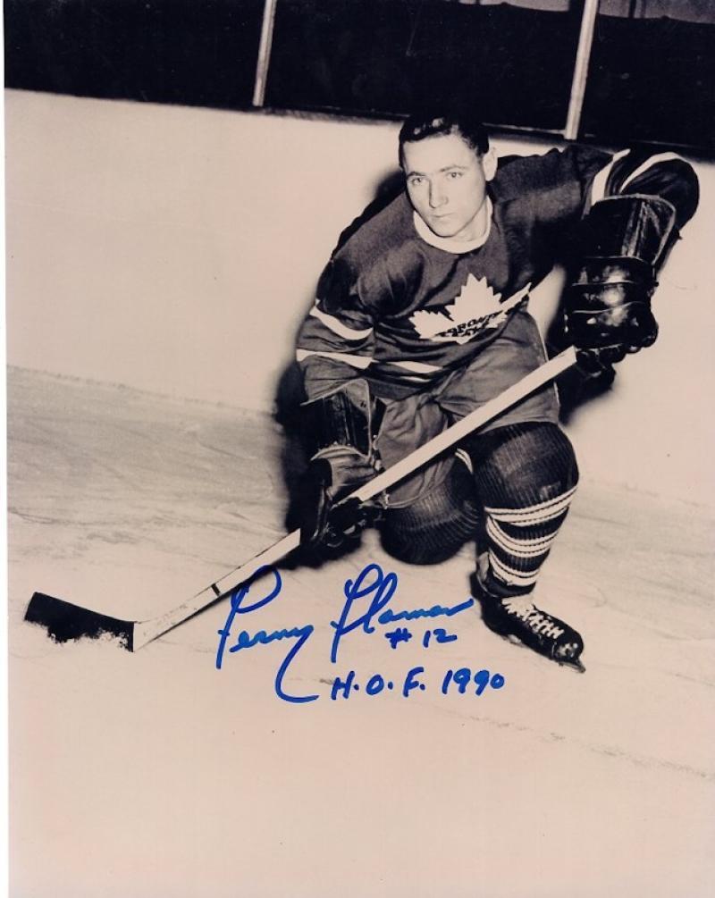 FERNIE FLAMAN TORONTO MAPLE LEAFS HOF 1990 SIGNED AUTOGRAPHED 8X10 PHOTO W/COA